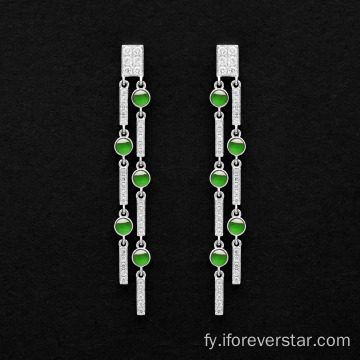 Moaie griene kleur izige jadeite druppels earringen sieraden